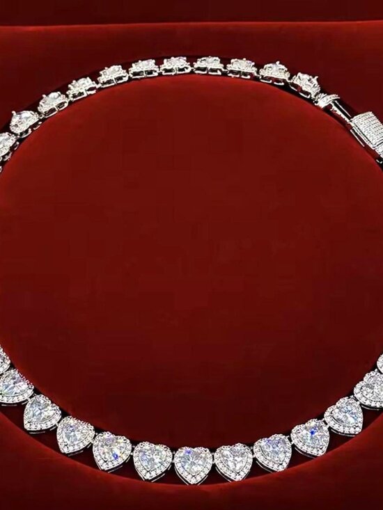Iced Out Heart gold Tennis Necklace 16inch main image 5